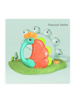 HOLA Hola Peacock Orchestra Rattle Baby Teether Activity Toy, Teething Relief, Easy to Grasp, Fine Motor Skills, Bright Colors, Sensory Toys, Baby Toys, Baby Teether, Baby Rattle, Animal Rattle 3M+  - Image 3