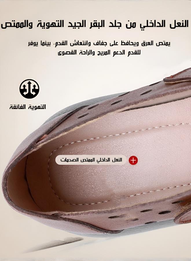 صندل جلدي مصنوع يدويا بقاعدة ناعمة - Image 5
