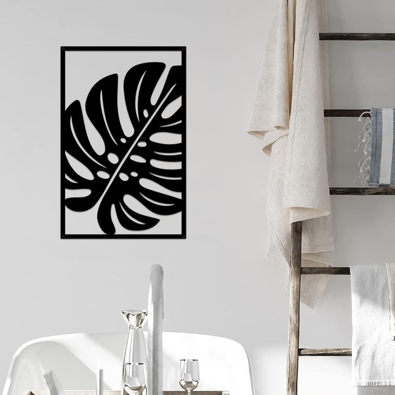 Resama 3 Pcs Boho Metal Wall Art Decor Leaf Sign Wall Vintage Tropical Plant Wall Rustic Palm Leaf Metal Wall Sculpture for Living room Bathroom Bedroom Office - Image 5