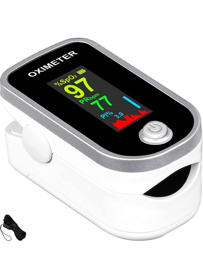 MCP - MCP OX201 Pulse Oximeter with Oxygen Saturation Monitor, Heart Rate Monitor (Black) - Image 1