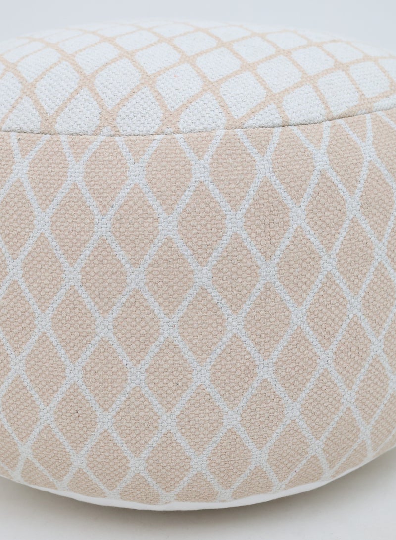 Ramsha Hand made cream color Home Decor Pouf – PF-187 (50x50x30cm)  - Image 3