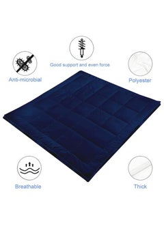 Comfy غطاء مرتبة مريح من القطن على طراز الفنادق باللون الأزرق مقاس 180 × 200 × 10 سم مع حشوة من الألياف  - Image 4