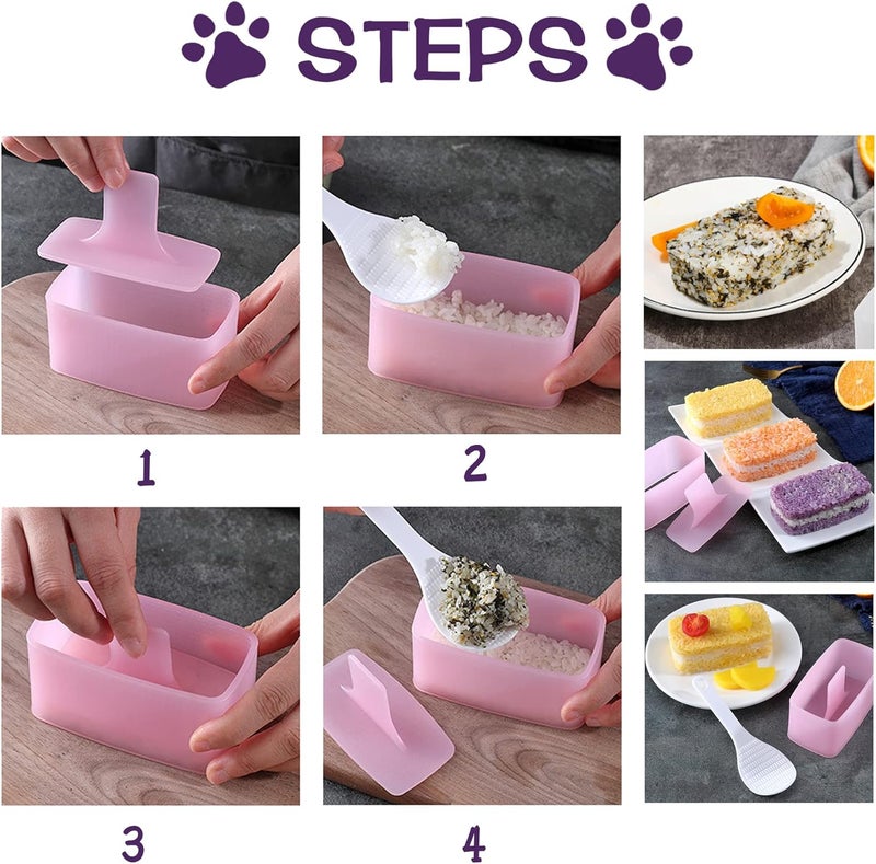 BANBALLON Cute Cat Sushi Mold for Kids, Musubi Maker Press, Rice Ball Mold Shaker, Classic Triangle Rice Ball Maker Mold Kit for DIY Fun Lunch Box Picnic Tool (CAT) - Image 5