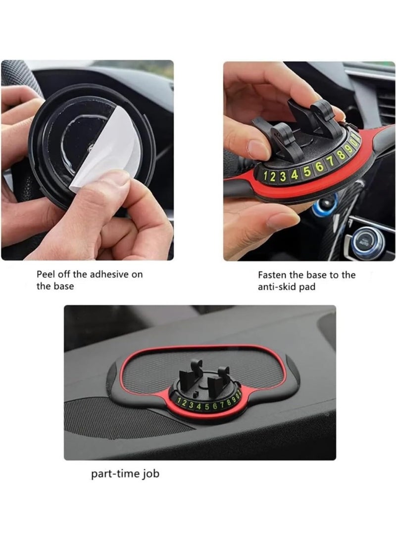 Meetion Non-Slip Phone Pad for Car Non-Slip 3-in-1 Car Phone Pad Cute Animal Dolls Car Phone Pad Holder with Universal Cell Phone Holder Number Plate Stickers Anti-Slip Mat for Car - Image 3