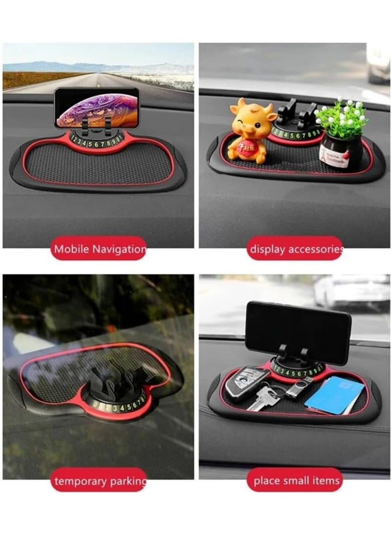 Meetion Non-Slip Phone Pad for Car Non-Slip 3-in-1 Car Phone Pad Cute Animal Dolls Car Phone Pad Holder with Universal Cell Phone Holder Number Plate Stickers Anti-Slip Mat for Car - Image 2