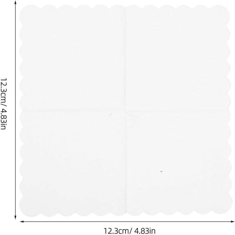 100pcs White Scalloped Edge Disposable Decorative Napkins Double-layer Embossed Party Napkins for Wedding Birthday Barbecue Beverage Table Use - Image 2