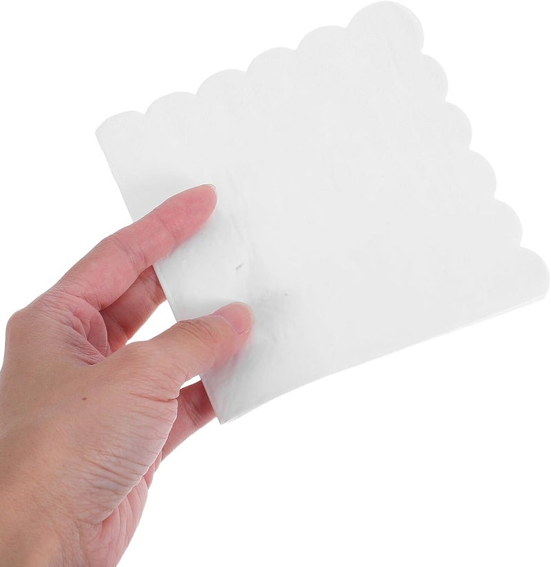 100pcs White Scalloped Edge Disposable Decorative Napkins Double-layer Embossed Party Napkins for Wedding Birthday Barbecue Beverage Table Use - Image 3
