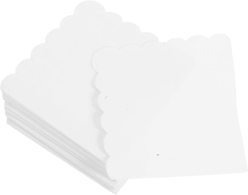 100pcs White Scalloped Edge Disposable Decorative Napkins Double-layer Embossed Party Napkins for Wedding Birthday Barbecue Beverage Table Use - Image 1