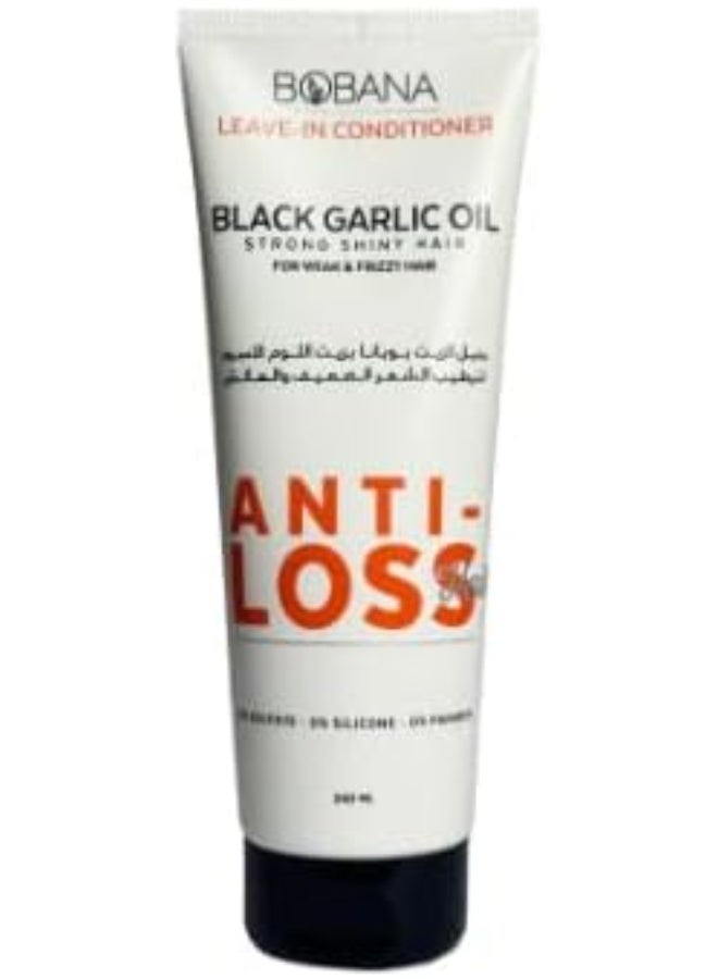 بلسم بوبانا الذي يُترك على الشعر، 240 مل، سائل، خالٍ من الكبريتات، خالٍ من البارابين، خالٍ من السيليكون، تركيبة زيت الثوم الأسود، للتحكم في تجعد الشعر، تغذية عميقة
