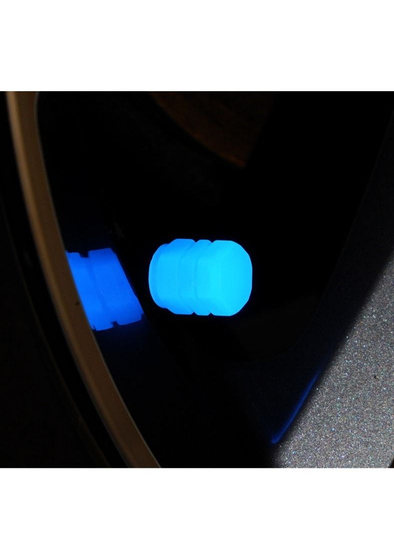 Generic 4-pieces Luminous Valve Caps Fluorescent Bule Night Glowing Car Motorcycle Bicycle Wheel Styling Tyre Hub Luminous Cap Decor  - Image 2