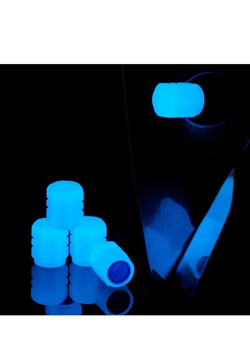 Generic 4-pieces Luminous Valve Caps Fluorescent Bule Night Glowing Car Motorcycle Bicycle Wheel Styling Tyre Hub Luminous Cap Decor  - Image 3