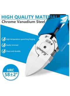 Excefore Wire Cutters, 7" Flush Cutters for Jewelry Making, Ultra-Sharp Side Cutters, CR-V Diagonal Cutters for Crafting, Flush Cut Pliers for Soft Copper Wire, Floral, Circuit Board  - Image 3