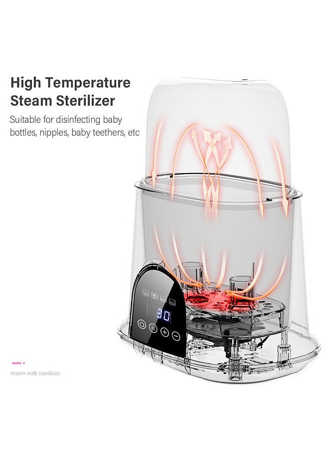 Multifunctional Baby Bottle Warmer Steam Sterilizer Fast Baby Food Heater Large Capacity Adjustable Temperature Low Noise with LED Screen for Baby Feeding Bottles - Image 3