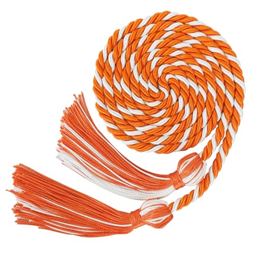 Zanzike Graduation Cords, Cords for Graduation 2026, Graduation Cords 2026, Graduation Honor Cord with Tassel, Graduation Ropes Cords, Graduation Honor Cord for Bachelor Gown Master Doctoral, Orange White - Image 1