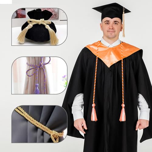 Zanzike Graduation Cords, Cords for Graduation 2026, Graduation Cords 2026, Graduation Honor Cord with Tassel, Graduation Ropes Cords, Graduation Honor Cord for Bachelor Gown Master Doctoral, Orange White - Image 5