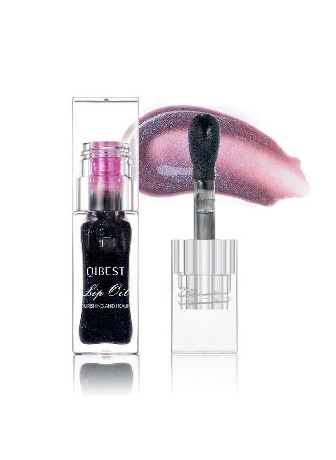 Gecomo Hydrating Shimmer Lip Glow Oil, Color Changing Tint, Moisturizing Lip Oil, Glossy Transparent Plumping Lip Gloss, Tinted Lip Oil for Lip Care 0.23 OZ #Q2394-05  - Image 1