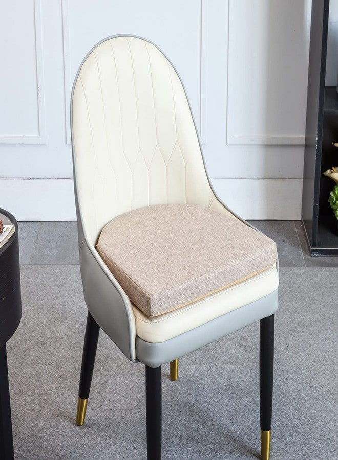 MICUSHION Chair Pads for Dinging Room Chairs Set of 2 with Ties Non Slip U Shaped Washable Seat with Zipper Indoor Chair s for Kitchen Chair 18x18 Inch, Khaki - Image 3
