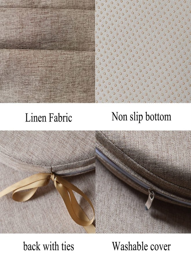 MICUSHION Chair Pads for Dinging Room Chairs Set of 2 with Ties Non Slip U Shaped Washable Seat with Zipper Indoor Chair s for Kitchen Chair 18x18 Inch, Khaki - Image 4