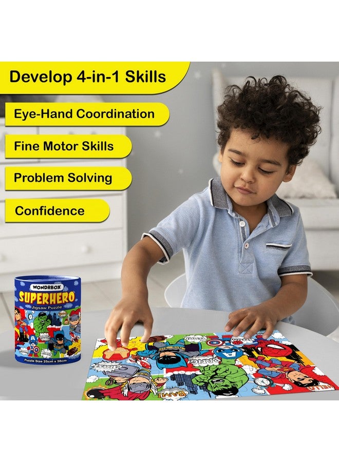 وندر بوكس لعبة تركيب الصور المقطوعة للأطفال من سن 5 إلى 7 سنوات للأولاد والبنات | 60 قطعة | مقاس 15 × 10 بوصات (بطل خارق) - Image 3