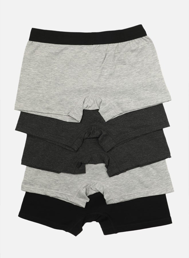 trendyol Black-Anthracite-Grey Multicolored Basic 5 Pack Cotton Boxers - Image 3