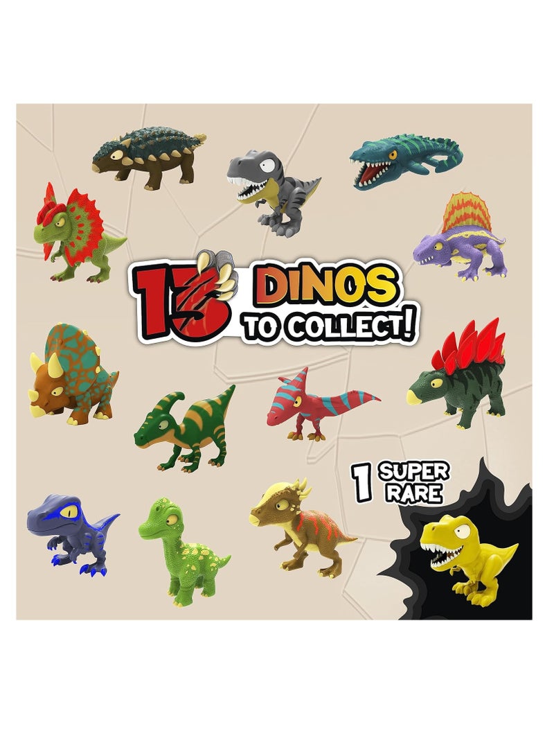 كريز السلايم السحري - كبسولة دينوريكس مع الأطفال السلايم وأشكال الديناصورات القابلة للجمع - 13 ديناصورًا للجمع، 1 منها نادر للغاية - Image 3