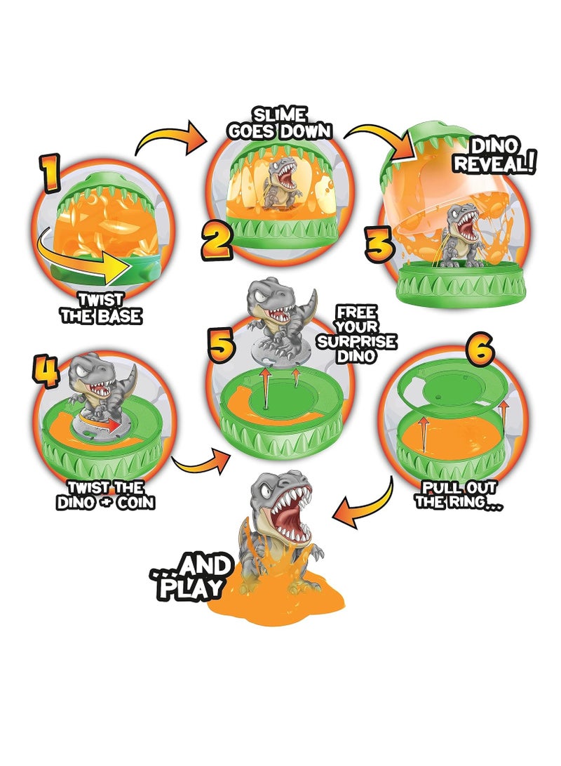 كريز السلايم السحري - كبسولة دينوريكس مع الأطفال السلايم وأشكال الديناصورات القابلة للجمع - 13 ديناصورًا للجمع، 1 منها نادر للغاية - Image 4