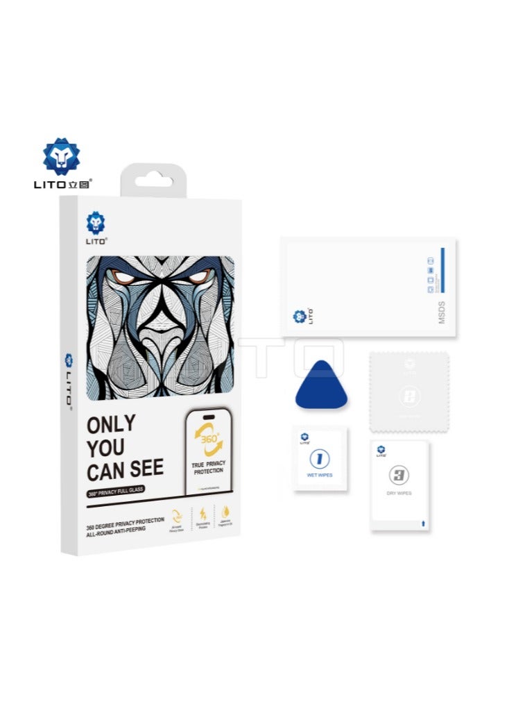 Lito حماية شاشة زجاجية مقساة بزاوية 360° من LITO لجهاز iPhone 16 Pro Max - Image 2