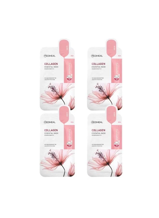 MEDIHEAL Collagen Essential Beauty Mask 4 Sheets 0.81 fl oz 24 ml  - Image 1