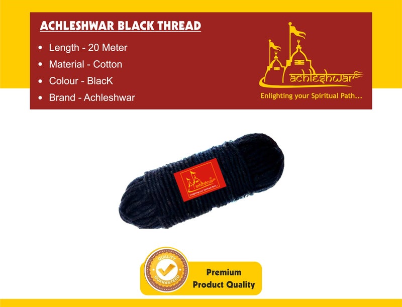 Achleshwar Cotton Black Thread Nazar Dhaga Original Strong Durable Protective Thread for Evil Eye Protection Black 20 Meter - Image 2