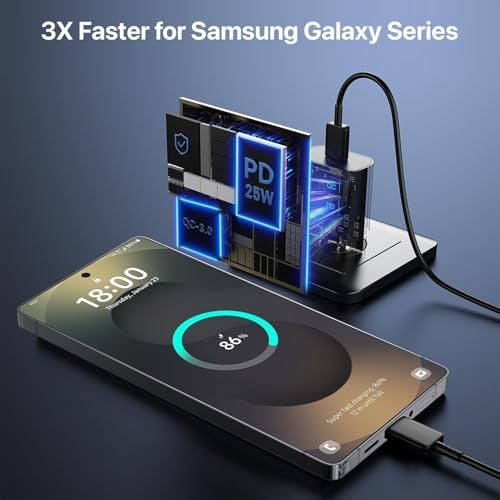 DiHines 25W Charger USB Type C Adapter for Samsung Galaxy Z Fold 5/4/3, Z Flip5/4/3, S24/S24+/S24 Ultra, S23/S23+/S23 Ultra/S23 FE, Pixel 9, Google Pixel 9, Pixel 9a - Image 3