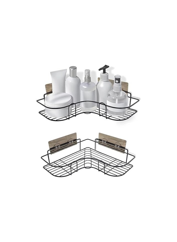 Black Corner Bathroom Shelf – Space-Saving Shampoo & Storage Rack – 1 Piece - Image 3