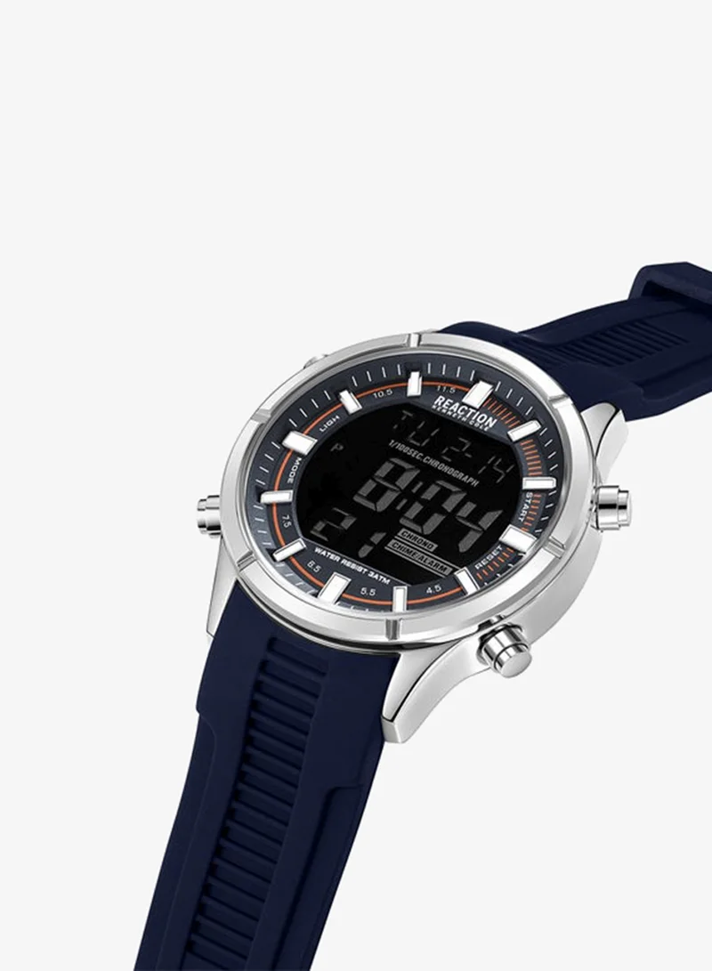 كينيث كول ريأكشن Kenneth Cole Reaction Digital Gents Watch With Blue Silicon Strap 47mm - KRWGP9006301
