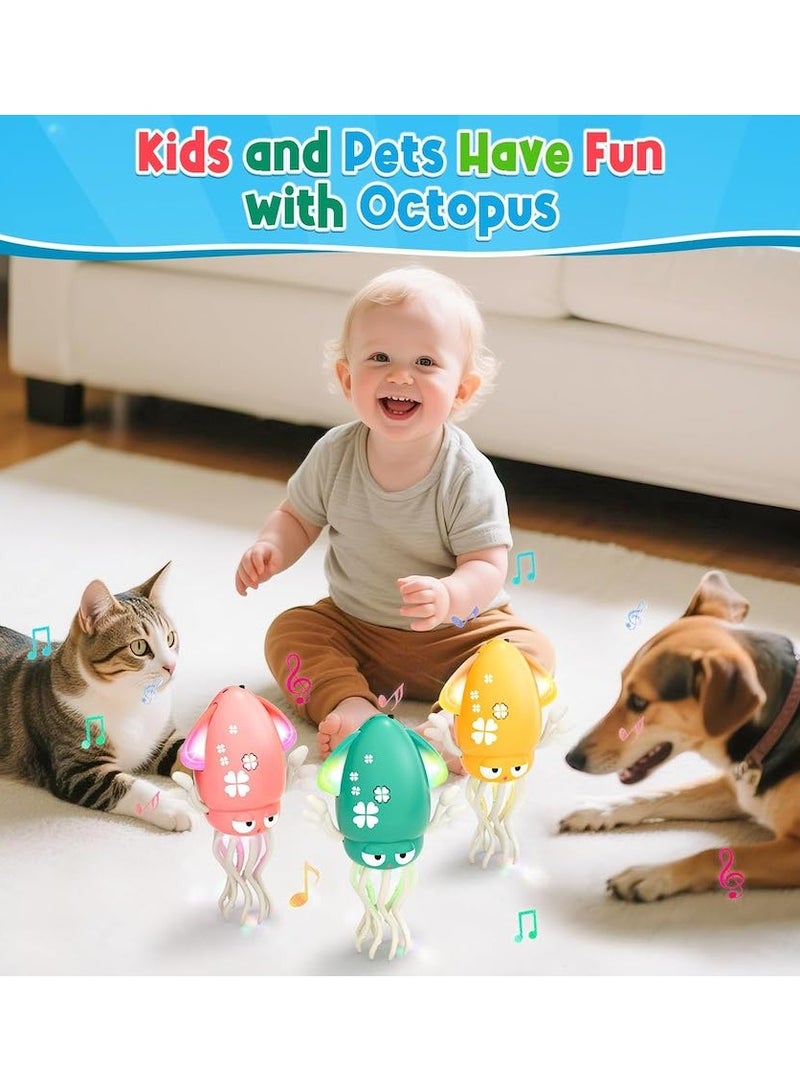 Dancing Octopus Baby Toy, Electric Crawling Octopus Tummy Time Toy, Rechargeable Magic Dancing Music Squid for 3 4 5 6 Year Old Kids Boy Girl Birthday Gifts, Funny Squid for Office Desk Decor,Green - Image 5