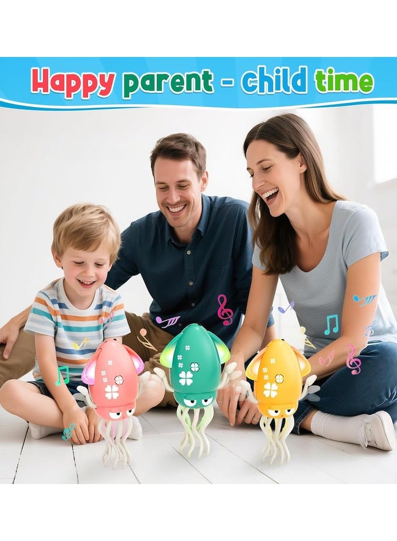 Dancing Octopus Baby Toy, Electric Crawling Octopus Tummy Time Toy, Rechargeable Magic Dancing Music Squid for 3 4 5 6 Year Old Kids Boy Girl Birthday Gifts, Funny Squid for Office Desk Decor,Green - Image 2