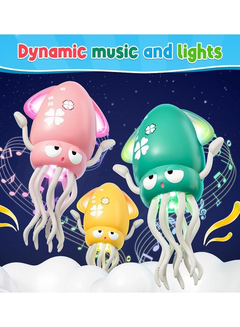 Dancing Octopus Baby Toy, Electric Crawling Octopus Tummy Time Toy, Rechargeable Magic Dancing Music Squid for 3 4 5 6 Year Old Kids Boy Girl Birthday Gifts, Funny Squid for Office Desk Decor,Green - Image 3
