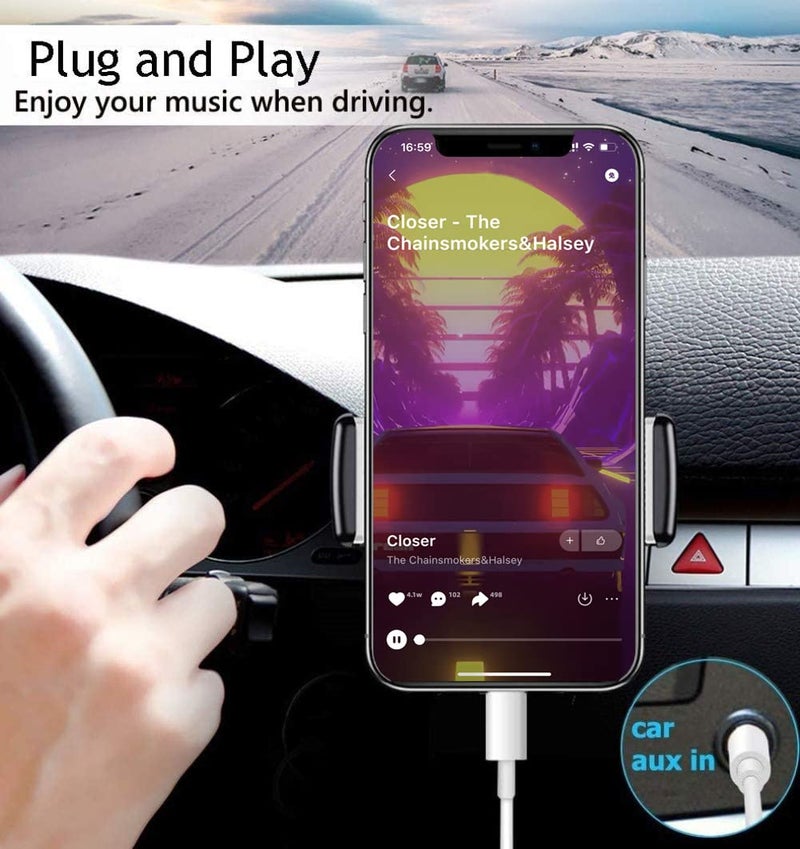 Wahbite Lightning to 3.5mm Audio Cable Compatible with iPhone 13/12/11/XR/XS/X/8/7/6 Plus/SE 2, iPad - Image 4