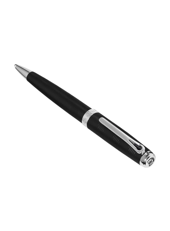 CERRUTI 1881 Ugo Stainless Steel Trims Twist Ballpoint Pen for Men, Blue Ink
