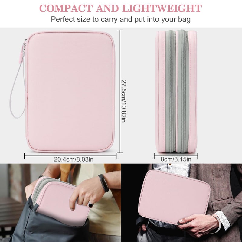 Waterproof Travel Cable Organizer Bag with Double Layer Storage for Cords, Chargers, Phone and Earphone - Image 2