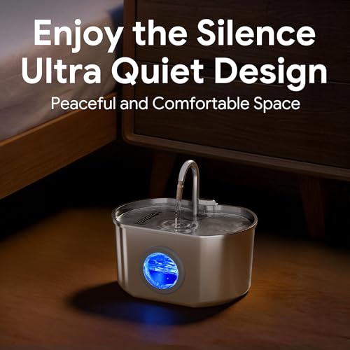 Neareal Cat Water Fountain Stainless Steel: 73oz/2.2L Cat Fountain for Drinking- Pet Water Fountain Inside - Automatic Dog Watering Dispenser Bowl - Pet Feeding & Watering Supplies - Image 4