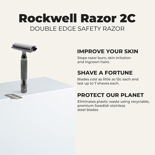 ROCKWELL RAZORS 2C Gunmetal Chrome Double Edge Safety Razor With Adjustable Shave Settings and 5 Fully Recyclable Razor Blades. Reusable Safety Razors for Men and Women - Image 4