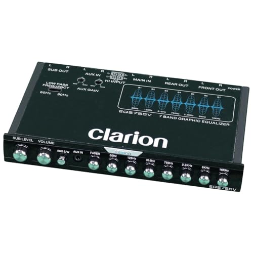 CLARION EQS755V 7-Band Car Audio 1/2-DIN Size Car Graphic Equalizer/Crossover with Front 3.5mm Auxiliary Input, Rear RCA Auxiliary Input and High Level Speaker Inputs - Image 4