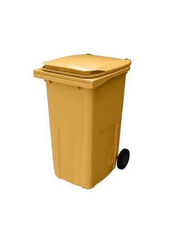CONTENUR WASTE BIN Plain With Wheel Yellow PVC 240 L Set of 1