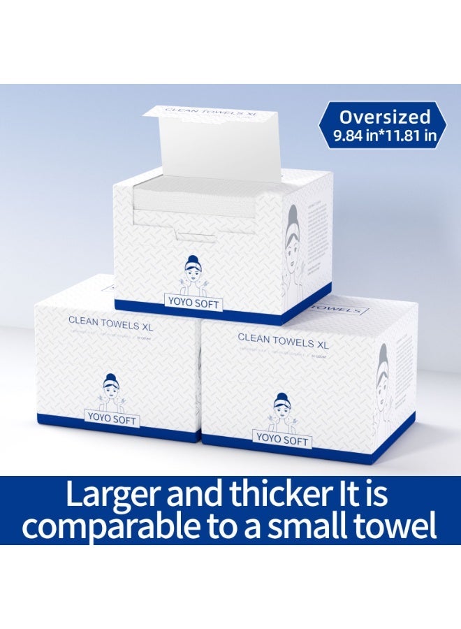 Disposable Face Towel 50 Sheets | Oversized Multi-Use Makeup Remover | Biodegradable & Baby Safe | Dry & Wet Dual-Use Cleansing Cloths for Sensitive Skin - Image 1
