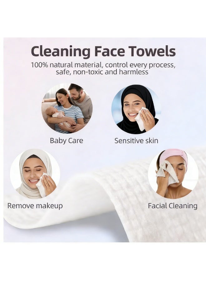 Disposable Face Towel 50 Sheets | Oversized Multi-Use Makeup Remover | Biodegradable & Baby Safe | Dry & Wet Dual-Use Cleansing Cloths for Sensitive Skin - Image 4