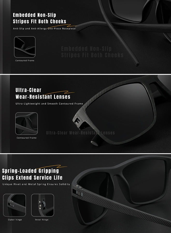 AZorb Polarized Men's Sunglasses Classic Designer TR90 Frame Sun Glasses for Men Women Sports Sunglasses UV400 Protection Shades for Driving Outdoor Travle - Image 2