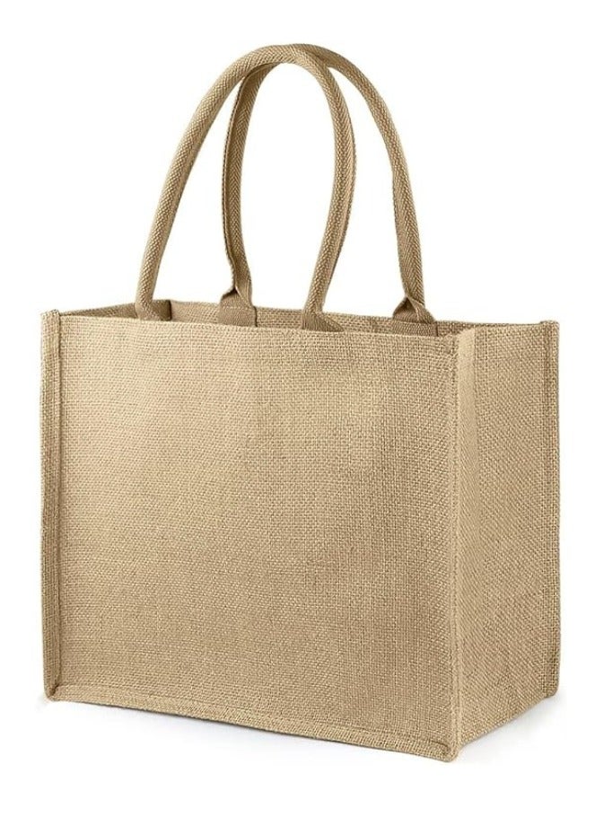 Pearl Coast EcoChic Jute Tote Bags | Pack of 6 | Durable, Stylish & Reusable - Image 2