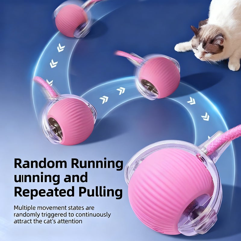 كرة قطط تفاعلية، كرة تتحرك تلقائيًا مع شحن USB للعب داخل المنزل، لعبة ألغاز لتخفيف الملل للقطط (اللون: متعدد الألوان) - Image 4