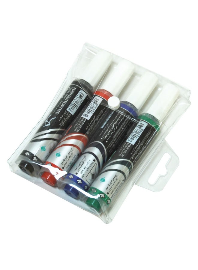 بنتل مجموعة أقلام ماكسيفلو للسبورة البيضاء برأس إزميل، 4 قطع - Image 3