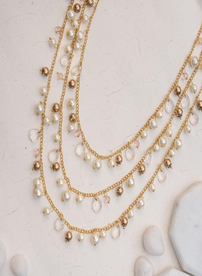 دي سي أيه قلادة نسائية من DCA باللون الأبيض والأرجواني والذهبي، متعددة الخيوط من الزجاج والمعدن (4413) - Image 5