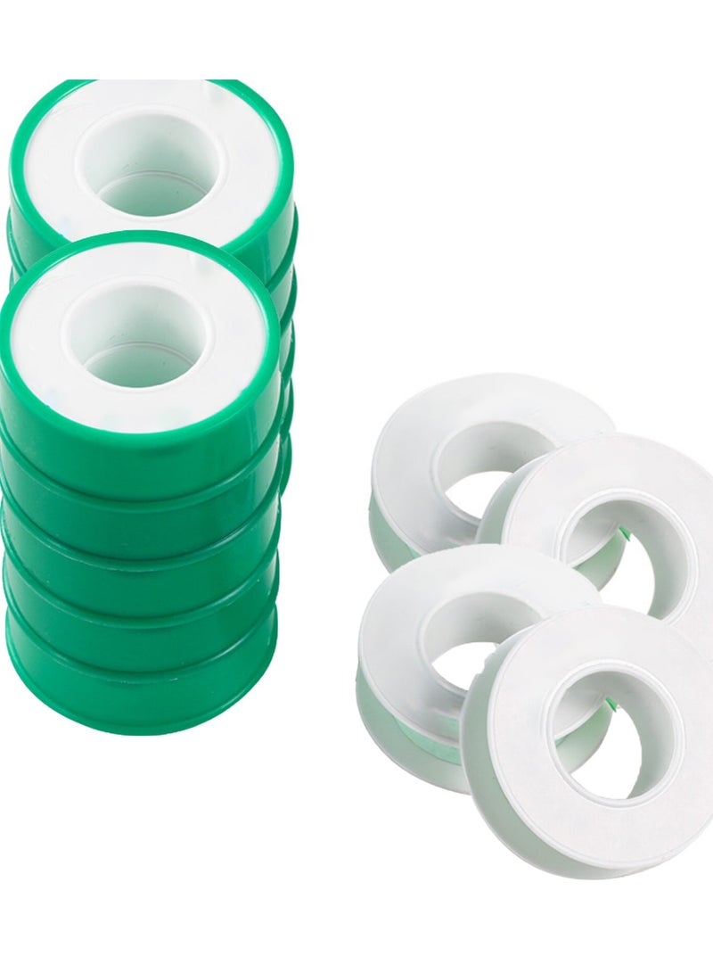 10 Rolls Of Plumbers Tape, Teflon Tape, Water Pipe Sealing Tape, High-Density Thickening and Lengthen, High-Sealing Performance Waterproof Duct Tape, Thread Seal Tape - Image 1